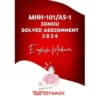 IGNOU MHH-101/AS-1 solved assignment 2024 pdf download