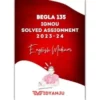 IGNOU BEGLA 135 solved assignment 2023-24 pdf download