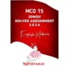 IGNOU MCO 15 solved assignment 2024 pdf download